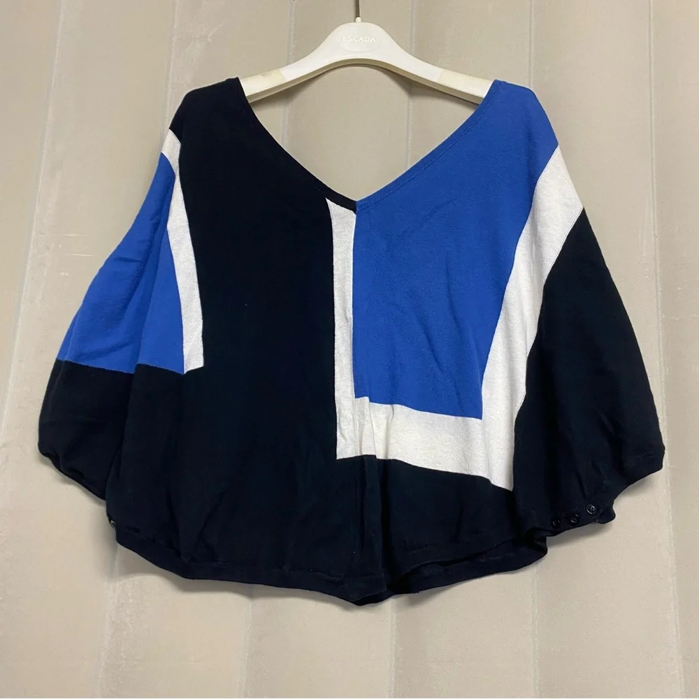 Alice + Olivia Women’s Sweater Top Small Batwing Dolman Boxy Colorblock Designer